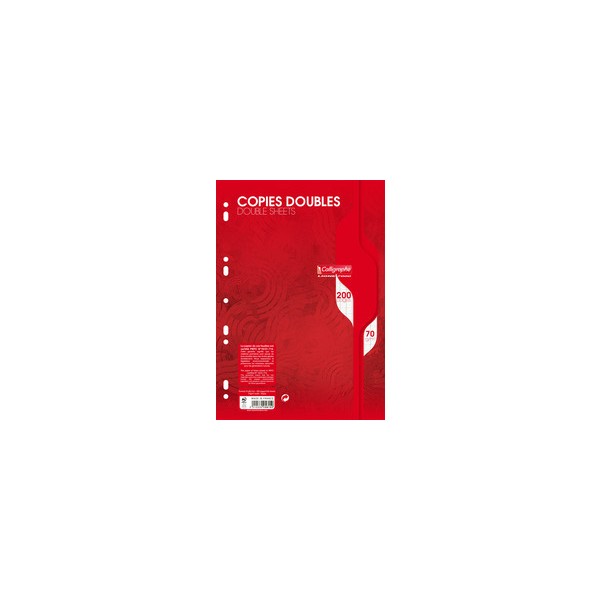 Copies doubles perforée 21x29,7 200p séyès 70g - Blanc