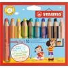 Crayon multi-talents woody 3 en 1, étui carton de 10
