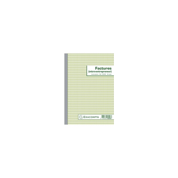 Factures micro-entrepreneur 21x14,8cm - 50 feuillets autocopiants dupli