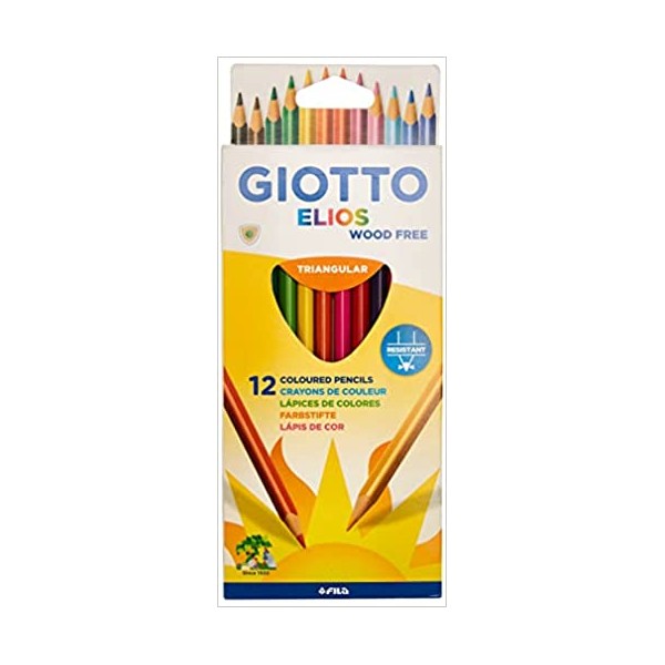 12 Crayons de couleur triangulaires ELIOS