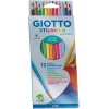 Stilnovo crayons aquarelle, étui cartonné de 12 pièces en couleurs assorties